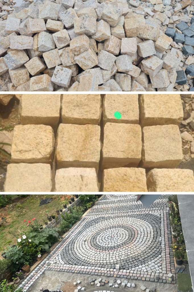 Yellow Natural Handtrimmed Cobblestone